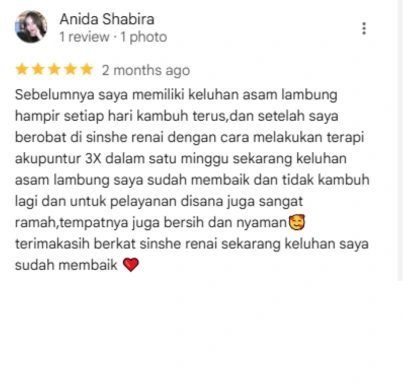 Testimoni Review Google Maps Klinik Sinshe Ren Ai, Klinik Pengobatan Saraf